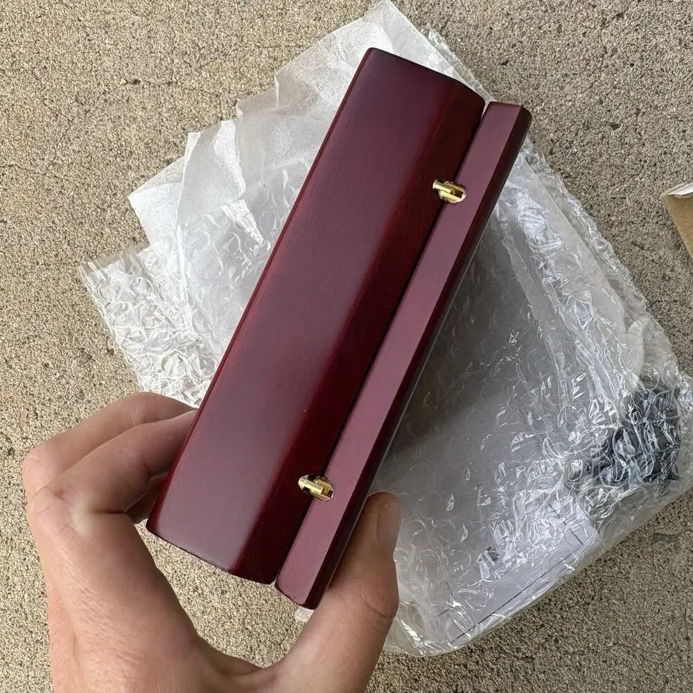 Danbury Clock Company Quartz German Mov’t Book Clock Not Engraved Red Wood 4x5”